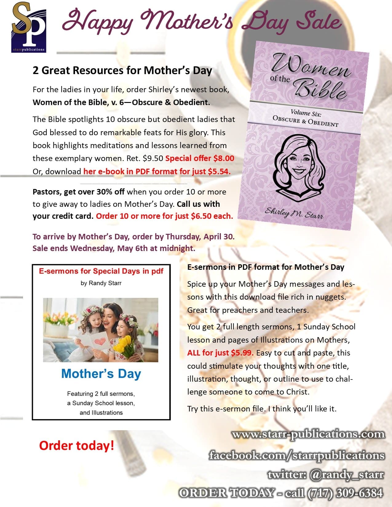 2604 SP Mother's Day Sale -Shir's bk & E-sermons